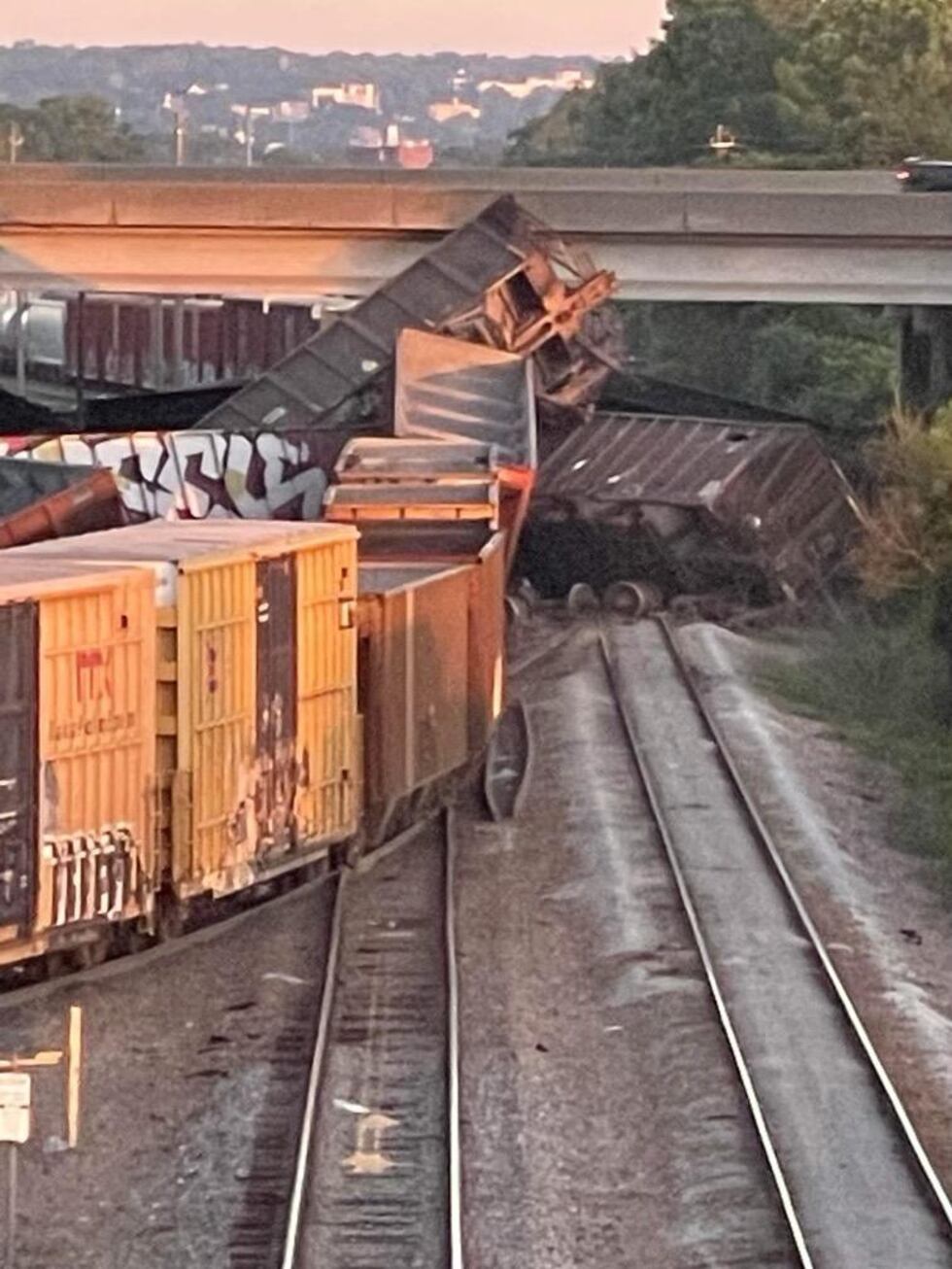 This was the scene on June 10, 2022, after a train derailed between Bobby Jones Expressway and...