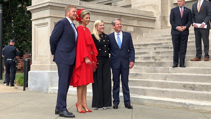 King Willem-Alexander and Queen Maxima of the Netherlands arrived at the Georgia Capitol to a...