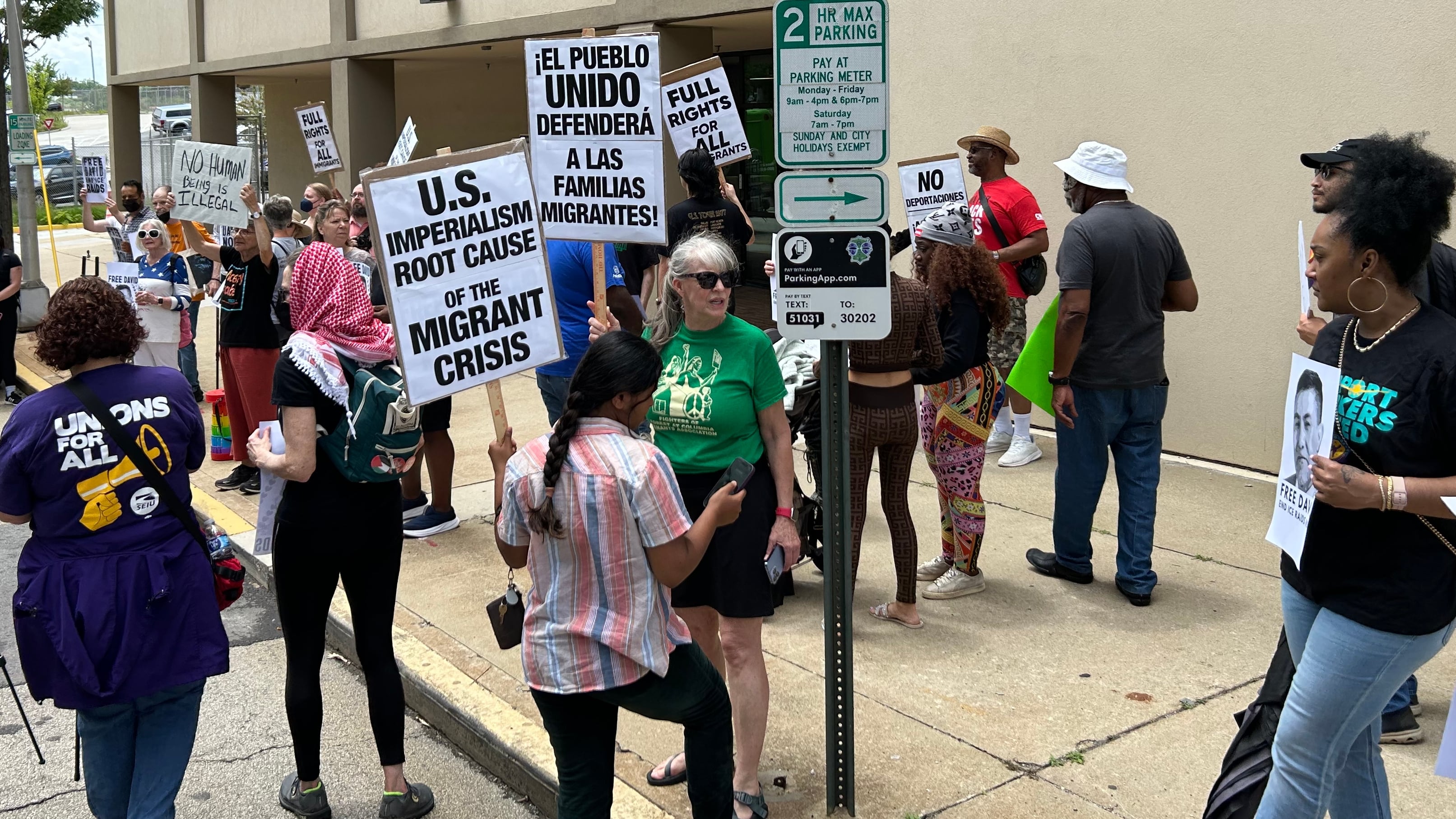 The rally started Monday afternoon and was still going on past 3:30 p.m at the field office in...