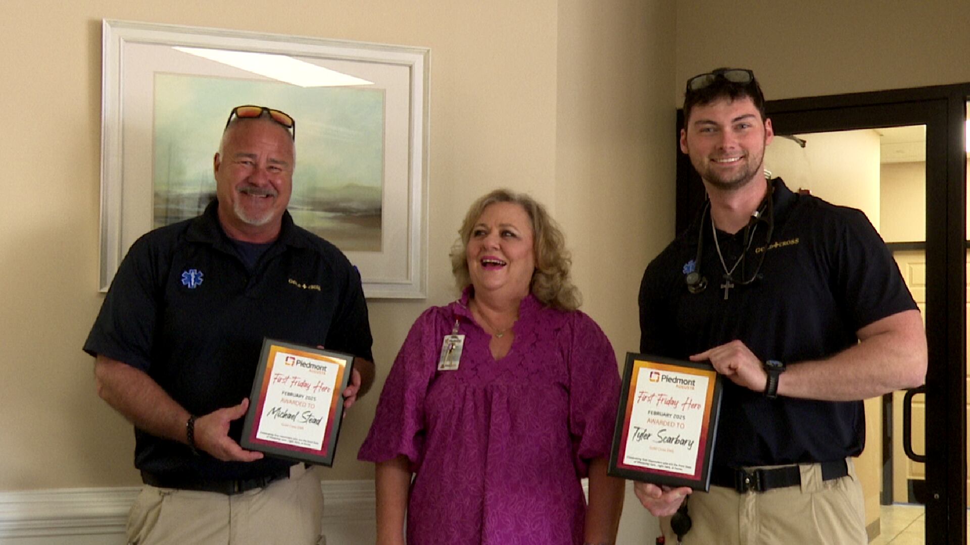 Two Gold Cross EMTs were recognized by Piedmont Augusta for their life saving actions.