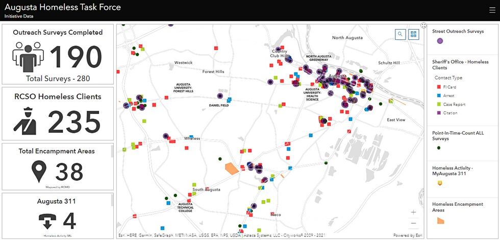 Augusta homelessness task force map