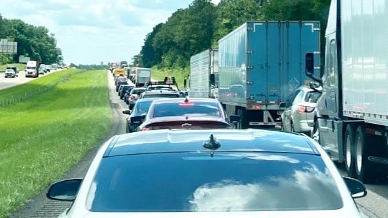 Westbound I-20 tie up in the afternoon of May 27, Aiken County.