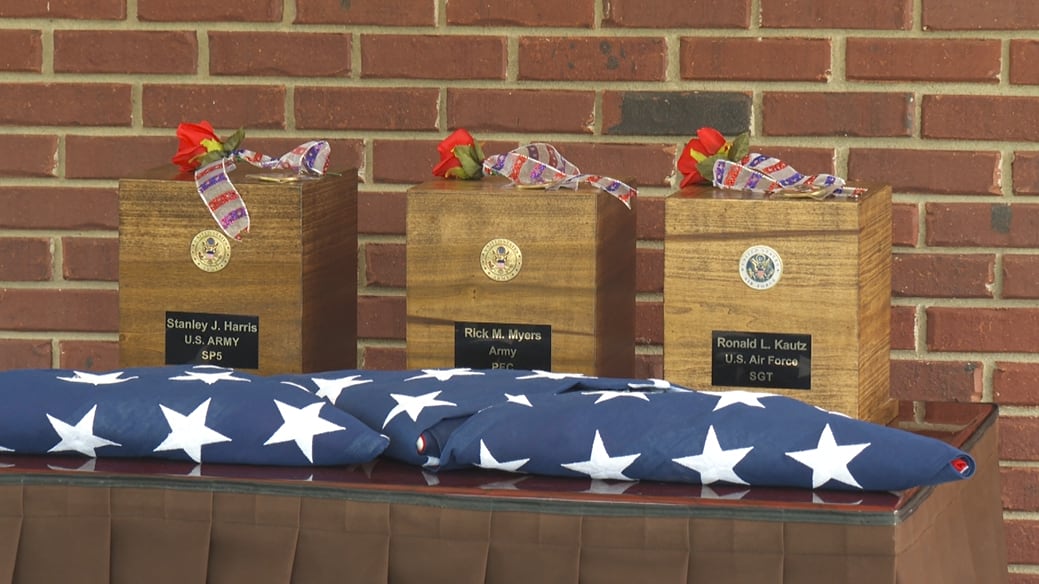 Three unclaimed veterans received a fitting final farewell on Friday morning.