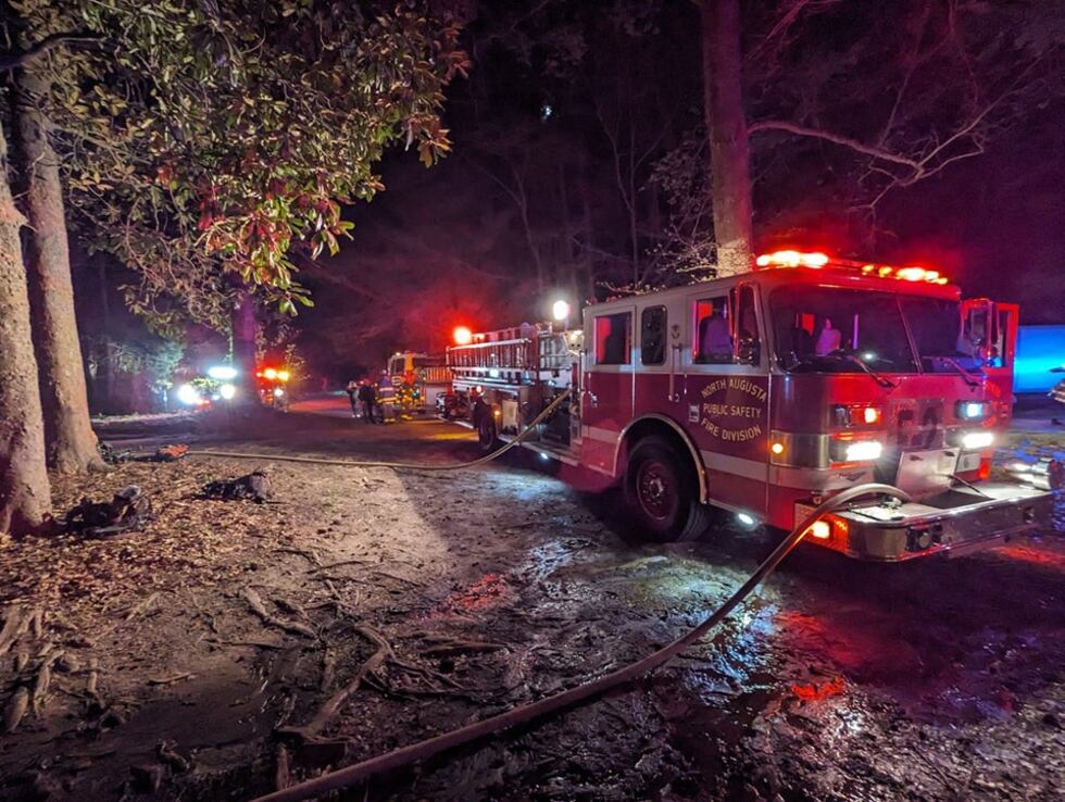 Crews battle fully engulfed structure fire on Old Aiken Road