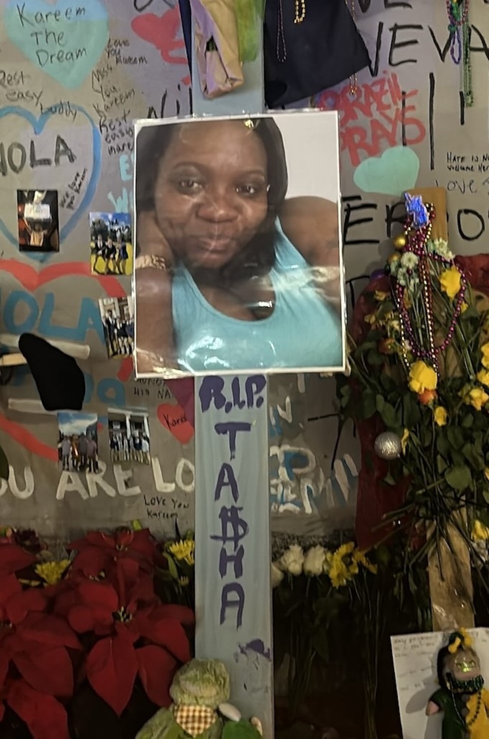 Family at the vigil identified LaTasha Polk as the last victim of the Bourbon Street...