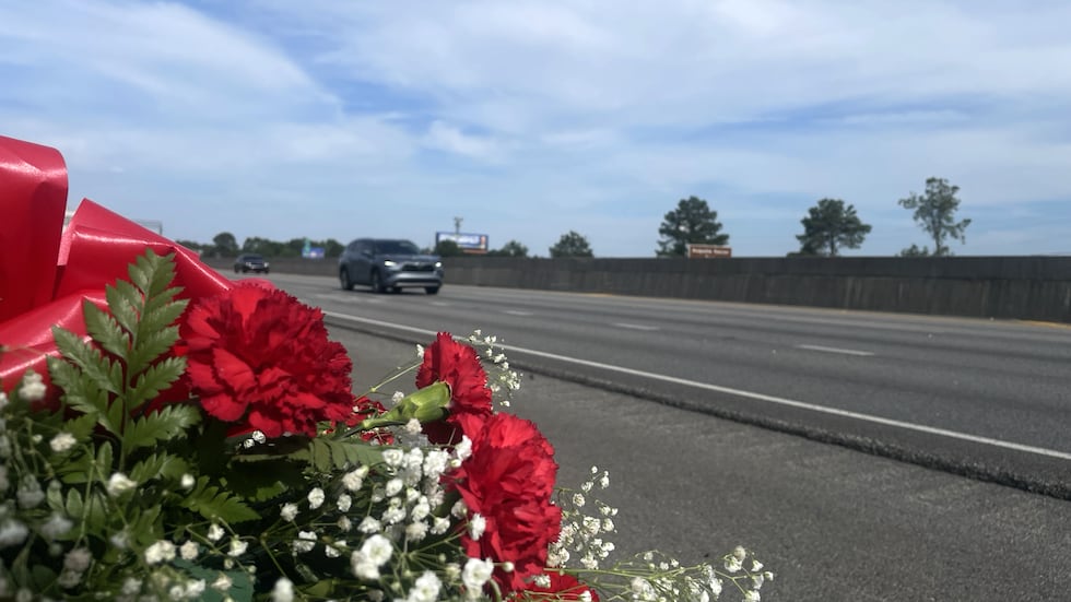 A small memorial pays tribute to Columbia County Deputy Brandon Sikes where he was shot dead...