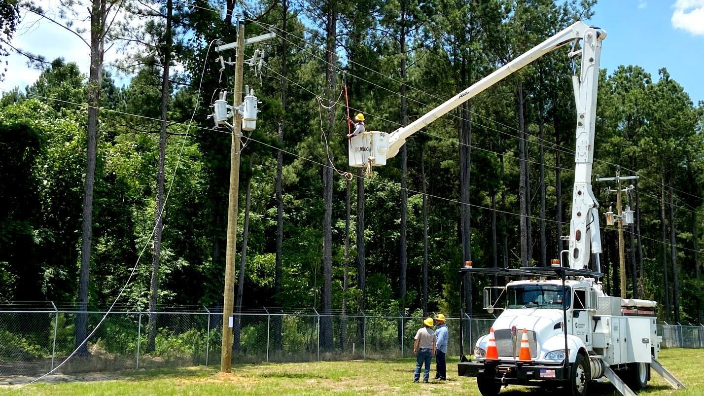 Jefferson Energy employees undergo training in June ahead of the start of hurricane season.