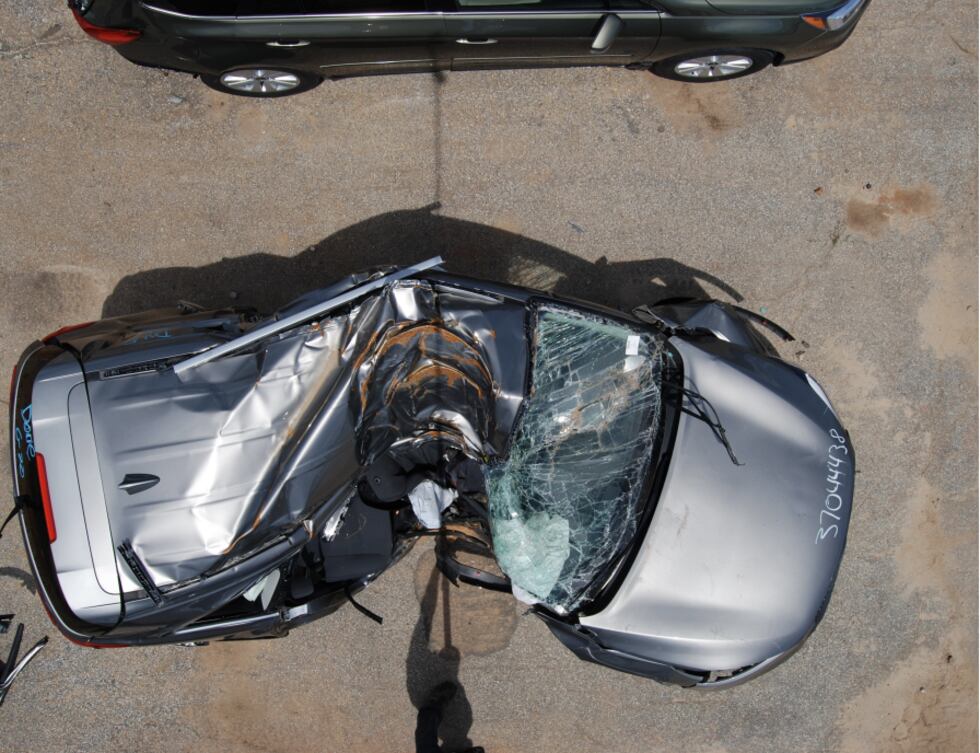 Catrice Hunter's vehicle after the crash