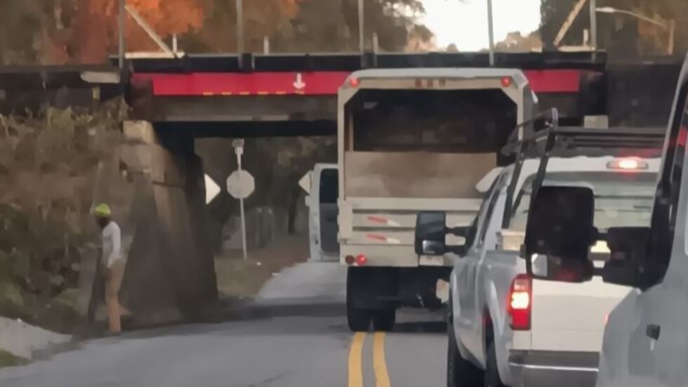 This was the scene after the Olive Road bridge was struck on Nov. 13, 2023.