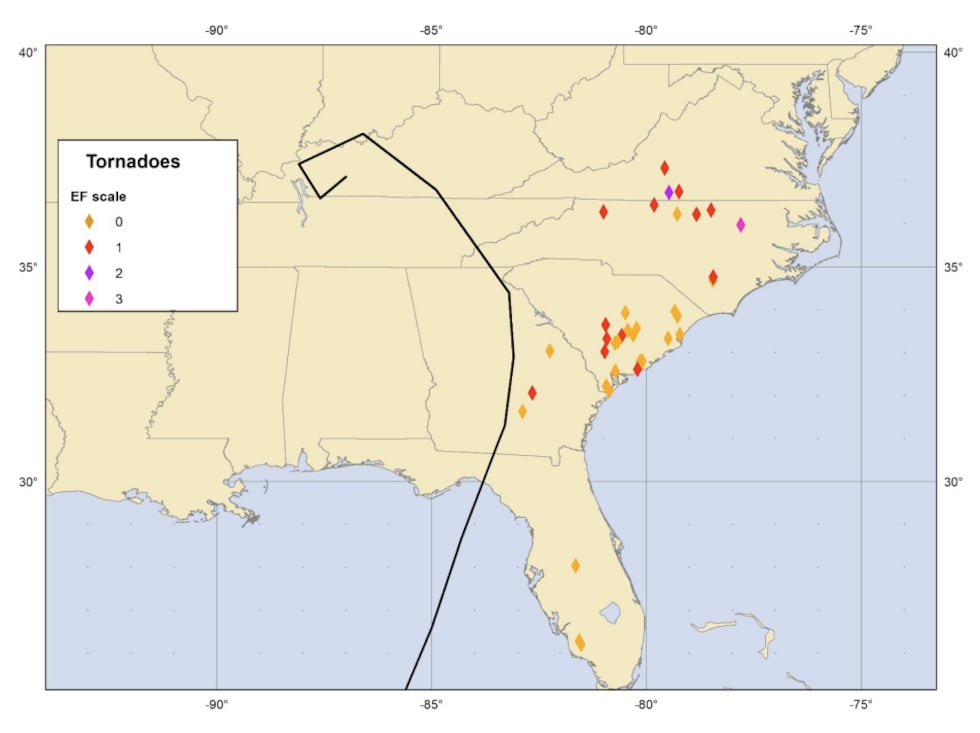 Tornadoes spawned by Helene.