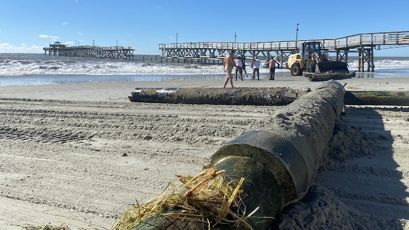 Hurricane Ian caused notable damage in the Myrtle Beach area, including a collapsed portion of...