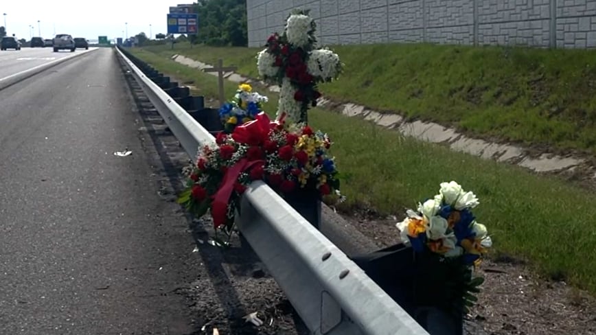 A small memorial long I-20 pays tribute to Deputy Brandon Sikes, who was shot dead in Columbia...