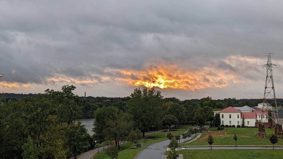 Light peaking through the clouds after a full day of rain