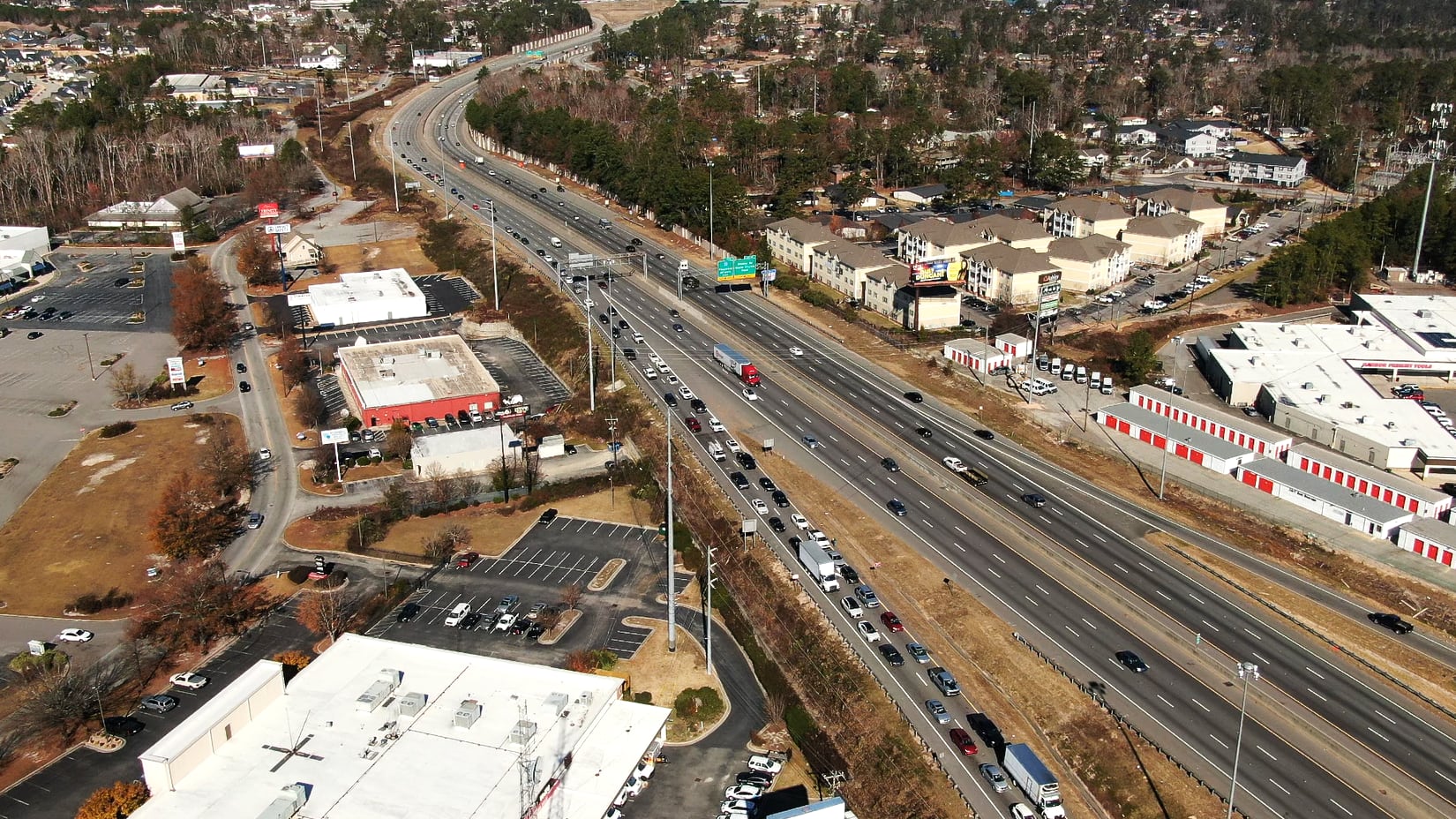 Interstate 520 holiday shopping traffic in Augusta.