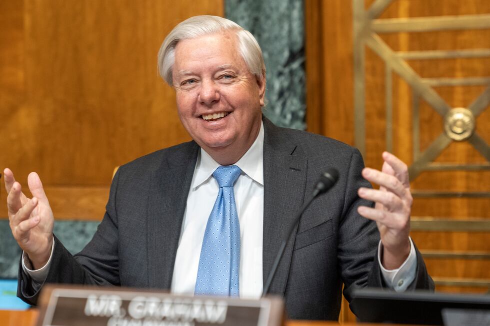 Senate Budget Committee Chair Sen. Lindsey Graham, R-S.C., arrives for a hearing on the...