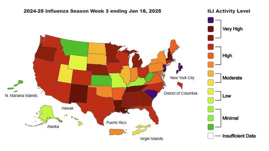 CDC flu map