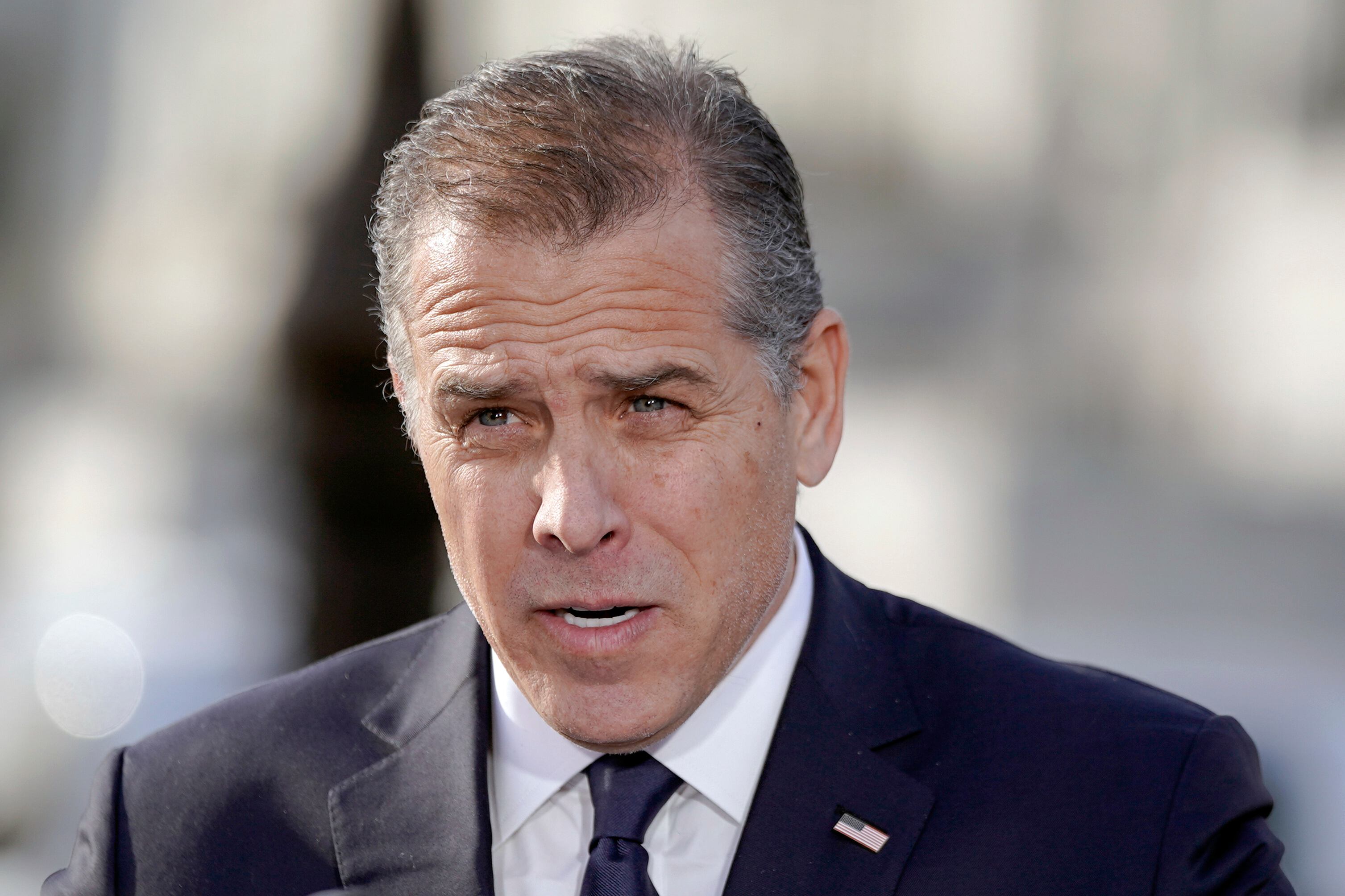 FILE - Hunter Biden, son of President Joe Biden, speaks during a news conference outside the...