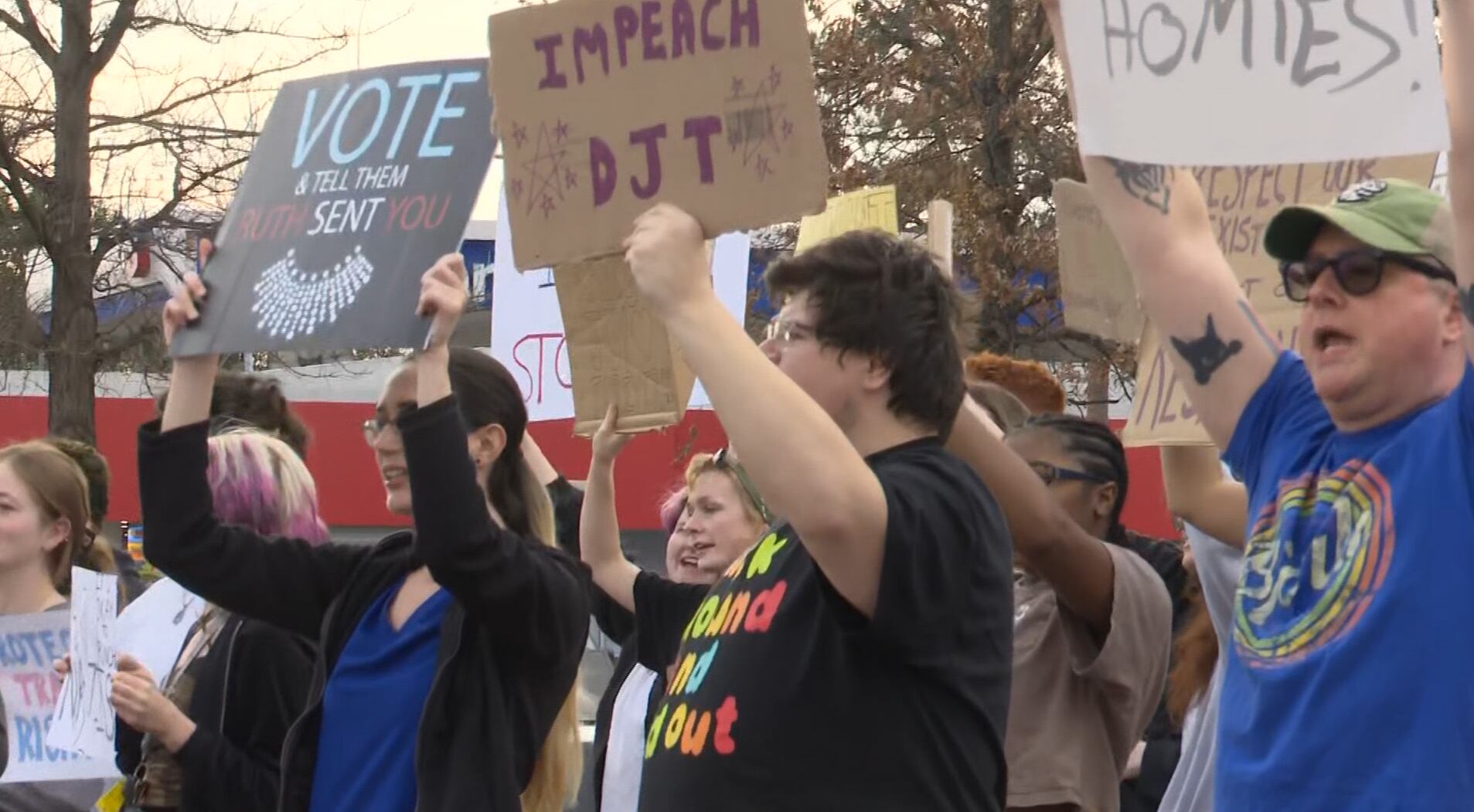 Anti-Trump protest at Augusta Judicial Center.