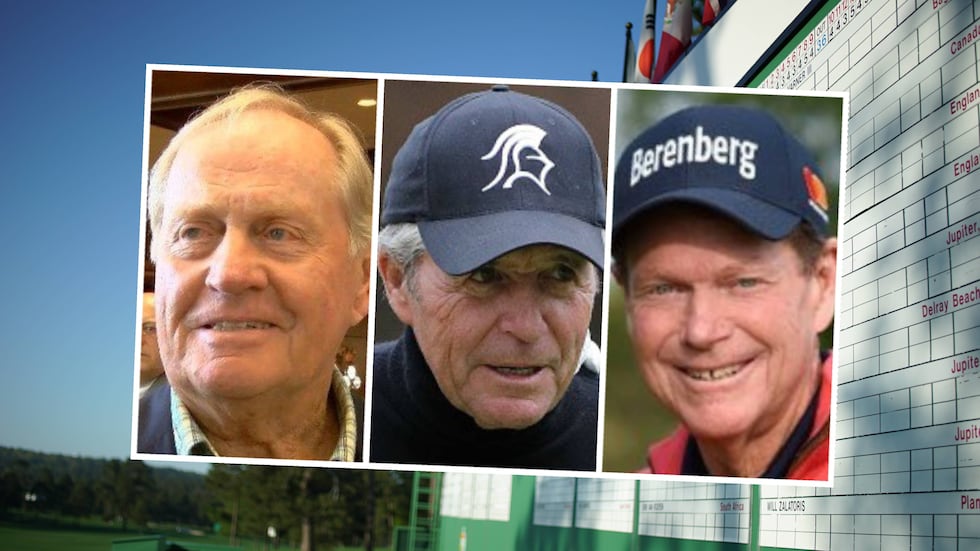 From left: Jack Nicklaus, Gary Player and Tom Watson