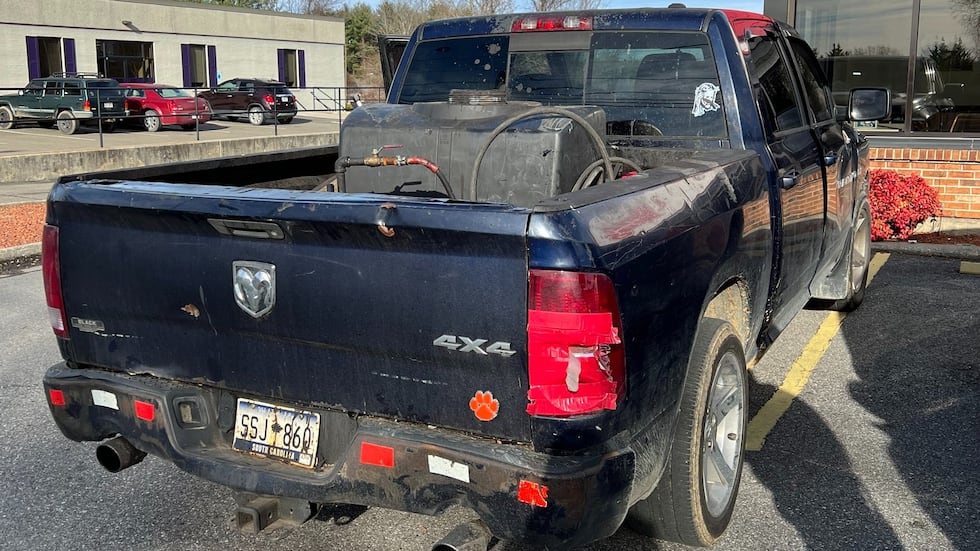 There was no hot tar in the back of this truck, according to Investigator Alan Gravley.