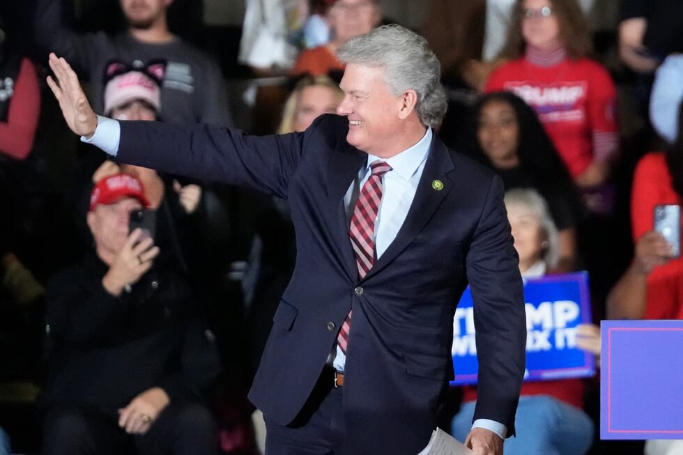 Rep. Mike Collins, R-Ga., arrives to speak before Republican vice presidential nominee Sen. JD...