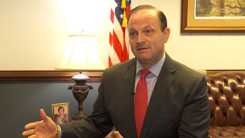 South Carolina Attorney General Alan Wilson speaks during an interview at his office in...