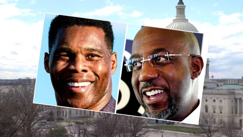 Herschel Walker and Raphael Warnock