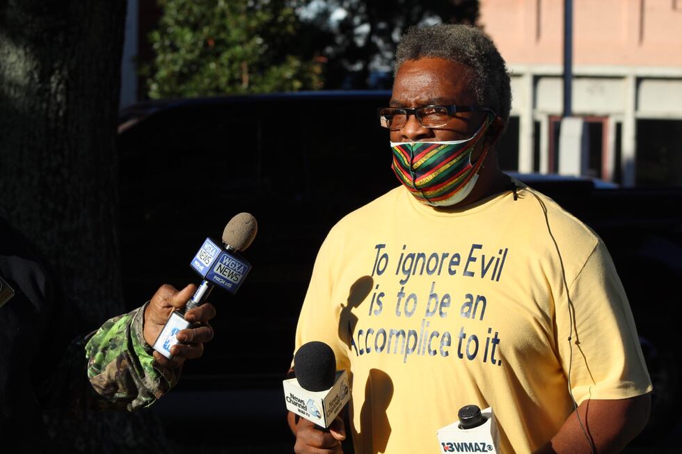 Activists outside of Eurie Martin trial