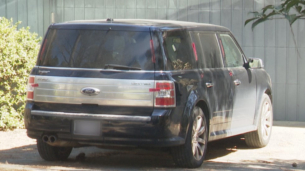 Just before noon March 8, 2023, a tow truck dropped off a black Ford Flex – presumably the...