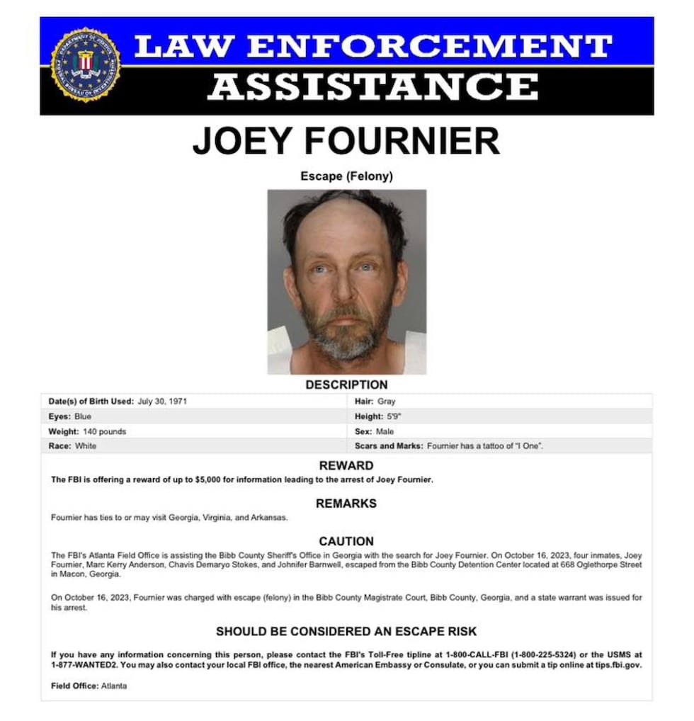 Joey Fournier FBI poster