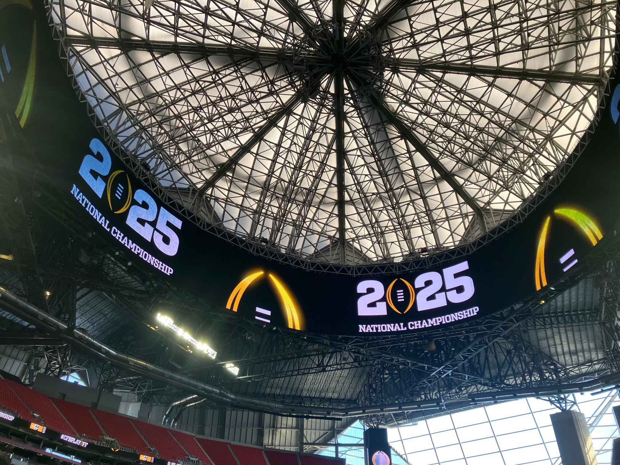 Inside Mercedes-Benz Stadium as Atlanta prepares for the College Football Playoff National...