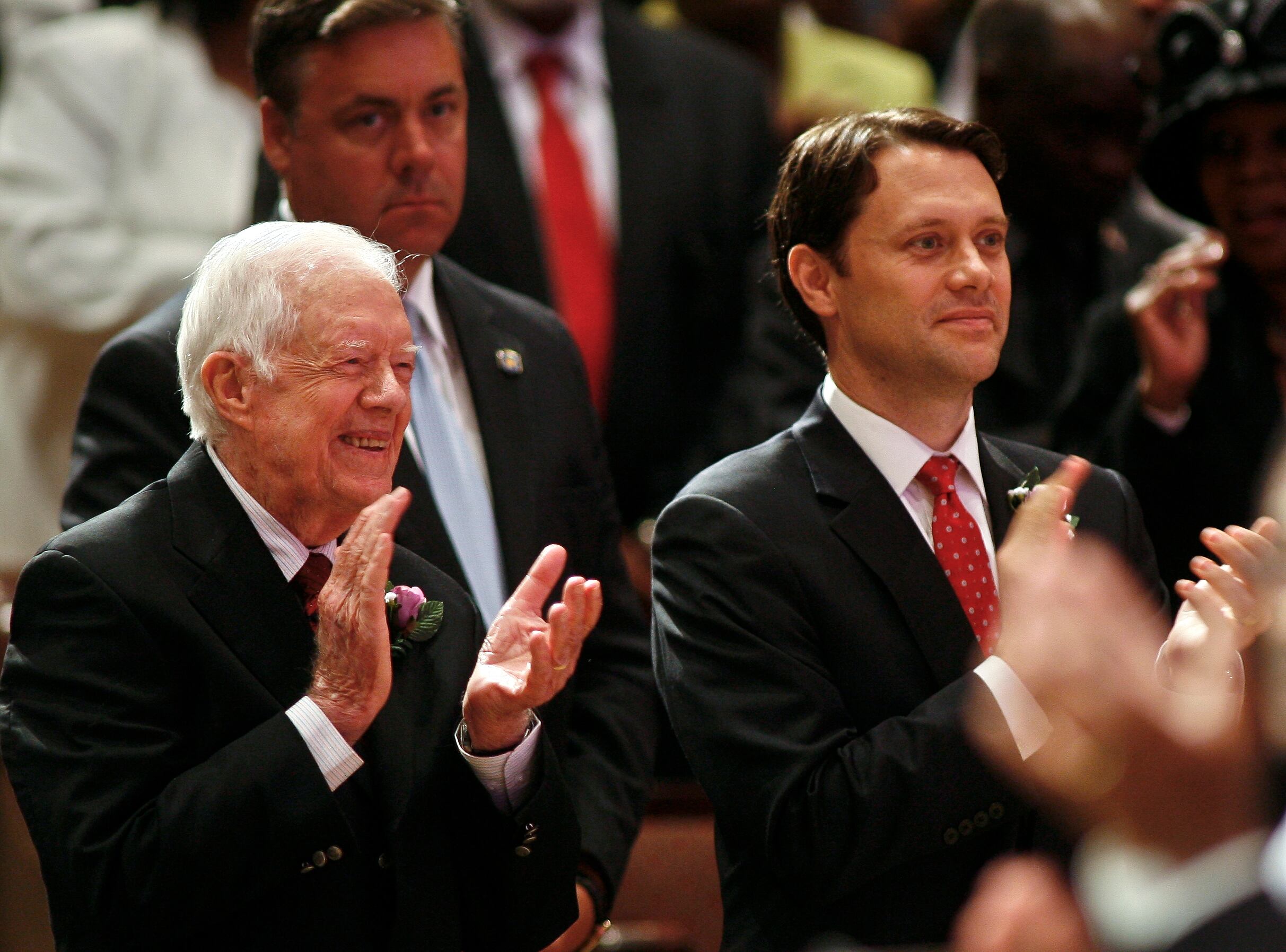 Former President Jimmy Carter and his grandson, Georgia Democratic candidate for governor...