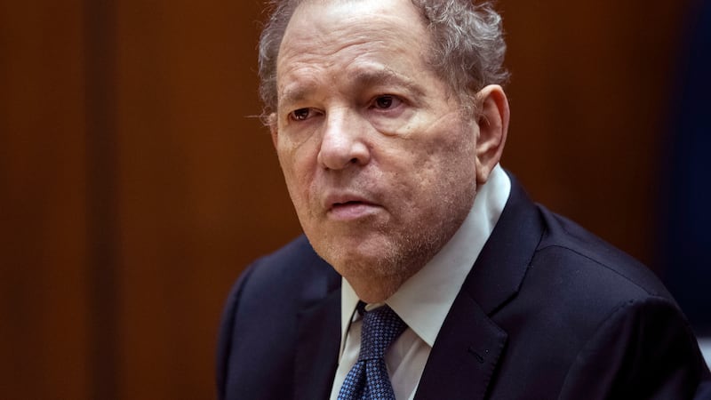 FILE - Former film producer Harvey Weinstein appears in court in Los Angeles, Oct. 4 2022....