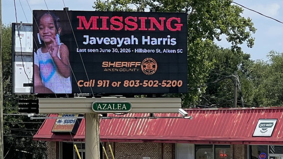 Digital billboards like this one highlight the case of missing 4-year-old Javeayah Harris.