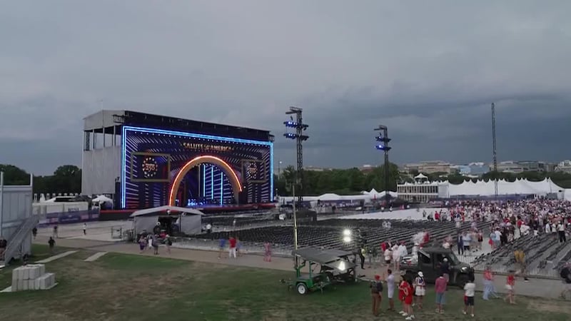 Severe weather in Washington D.C. was delaying Freedom 250 events, including the Salute to...