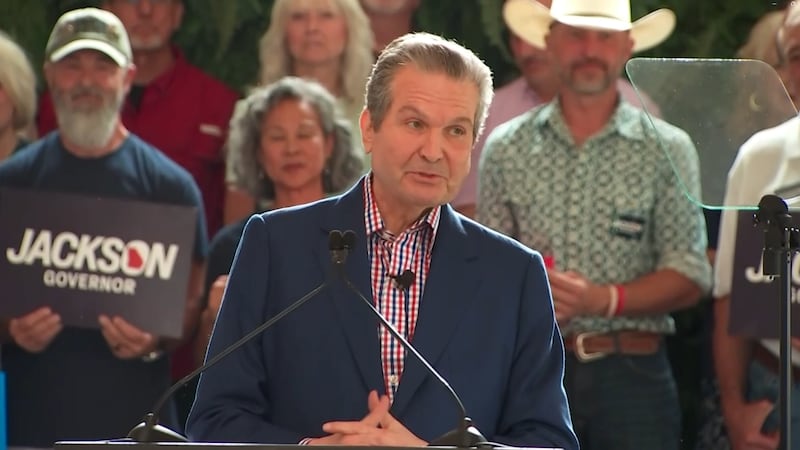 Billionaire healthcare CEO Rick Jackson held his first rally as the Republican nominee for...