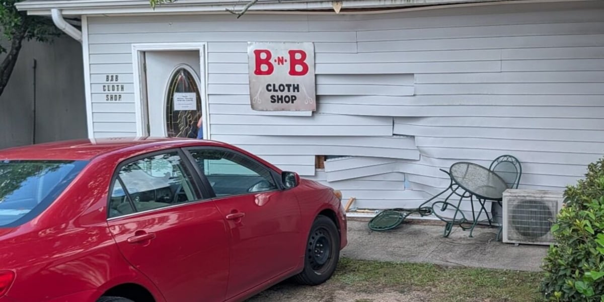 Car crashes into longtime Evans cloth shop