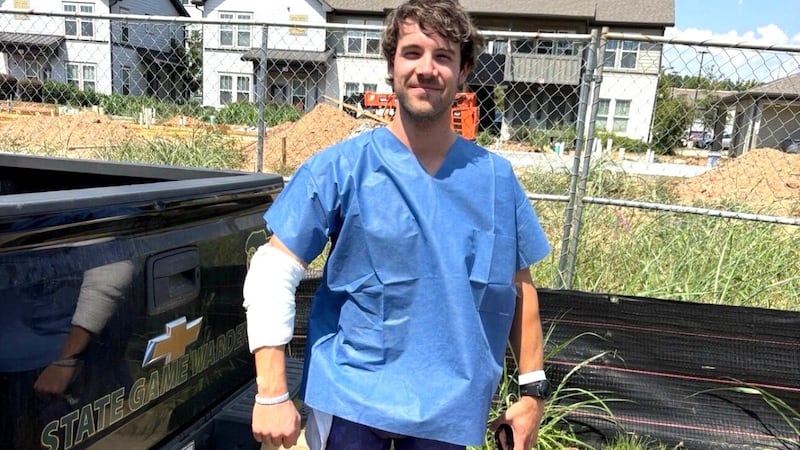 One month ago Jonathan Bruney was attacked by an alligator while swimming in the Savannah River.